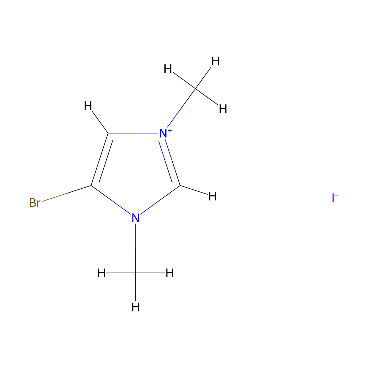 4-bromo-1,3-dimethyl-1H-imidazol-3-ium iodide molecular structure, CAS 141524-72-3
