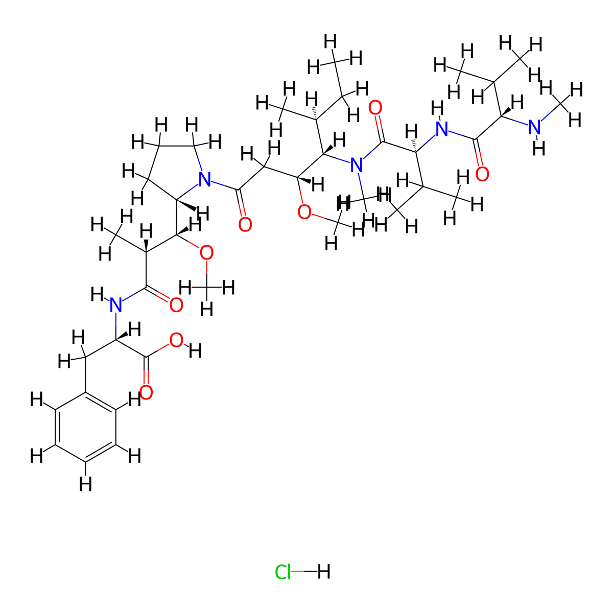 MMAF Hydrochloride molecular structure, CAS 1415246-68-2
