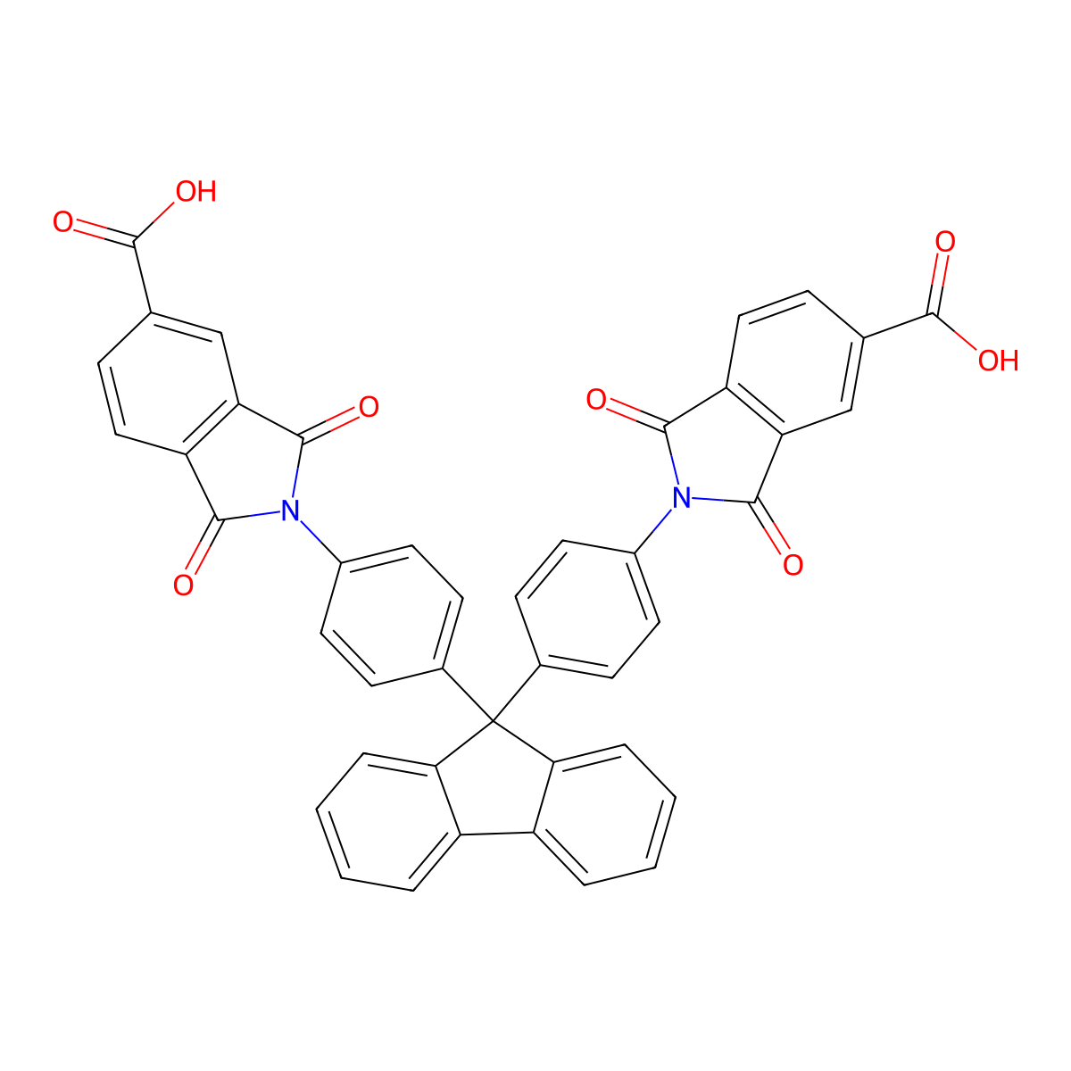 9,9-Bis{4-(4-carboxy-phthalimido)phenyl}fluorene molecular structure, CAS 141525-44-2