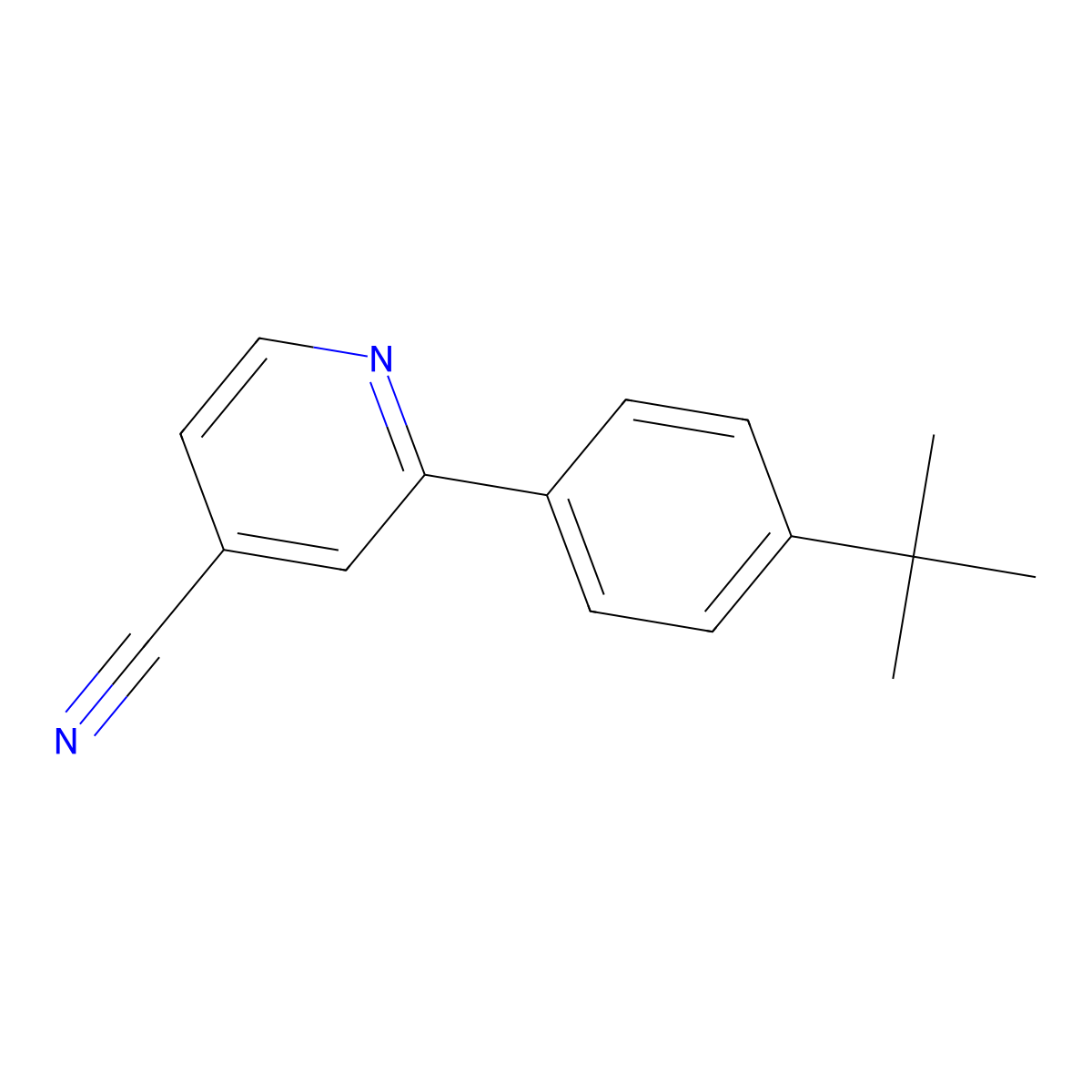 2-(4-(tert-Butyl)phenyl)isonicotinonitrile molecular structure, CAS 1415250-82-6