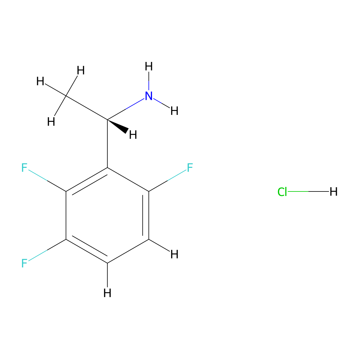 (S)-1-(2,3,6-trifluorophenyl)ethanamine hydrochloride molecular structure, CAS 1415257-84-9