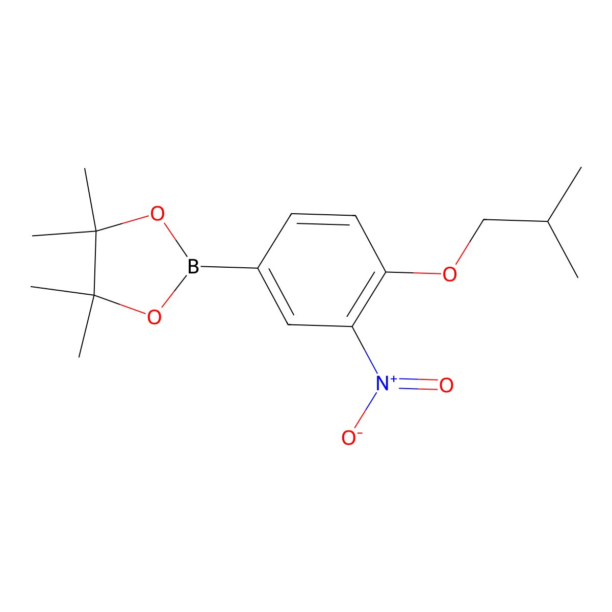 2-(4-Isobutoxy-3-nitrophenyl)-4,4,5,5-tetramethyl-1,3,2-dioxaborolane molecular structure, CAS 1415309-96-4