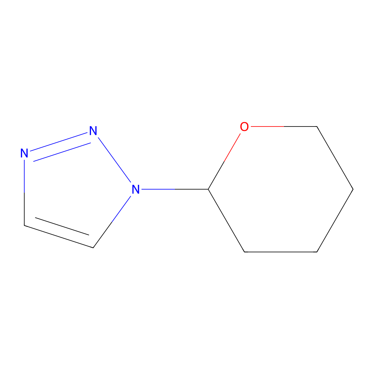 1-(oxan-2-yl)-1H-1,2,3-triazole molecular structure, CAS 1415312-43-4