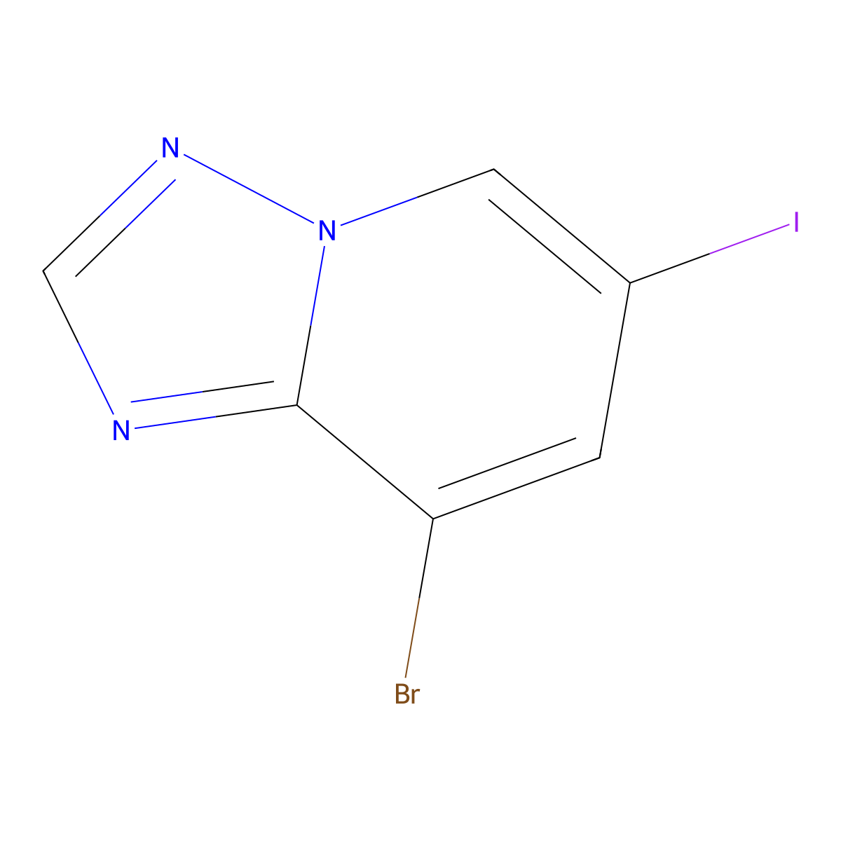 8-Bromo-6-iodo-[1,2,4]triazolo[1,5-a]pyridine molecular structure, CAS 1415314-10-1