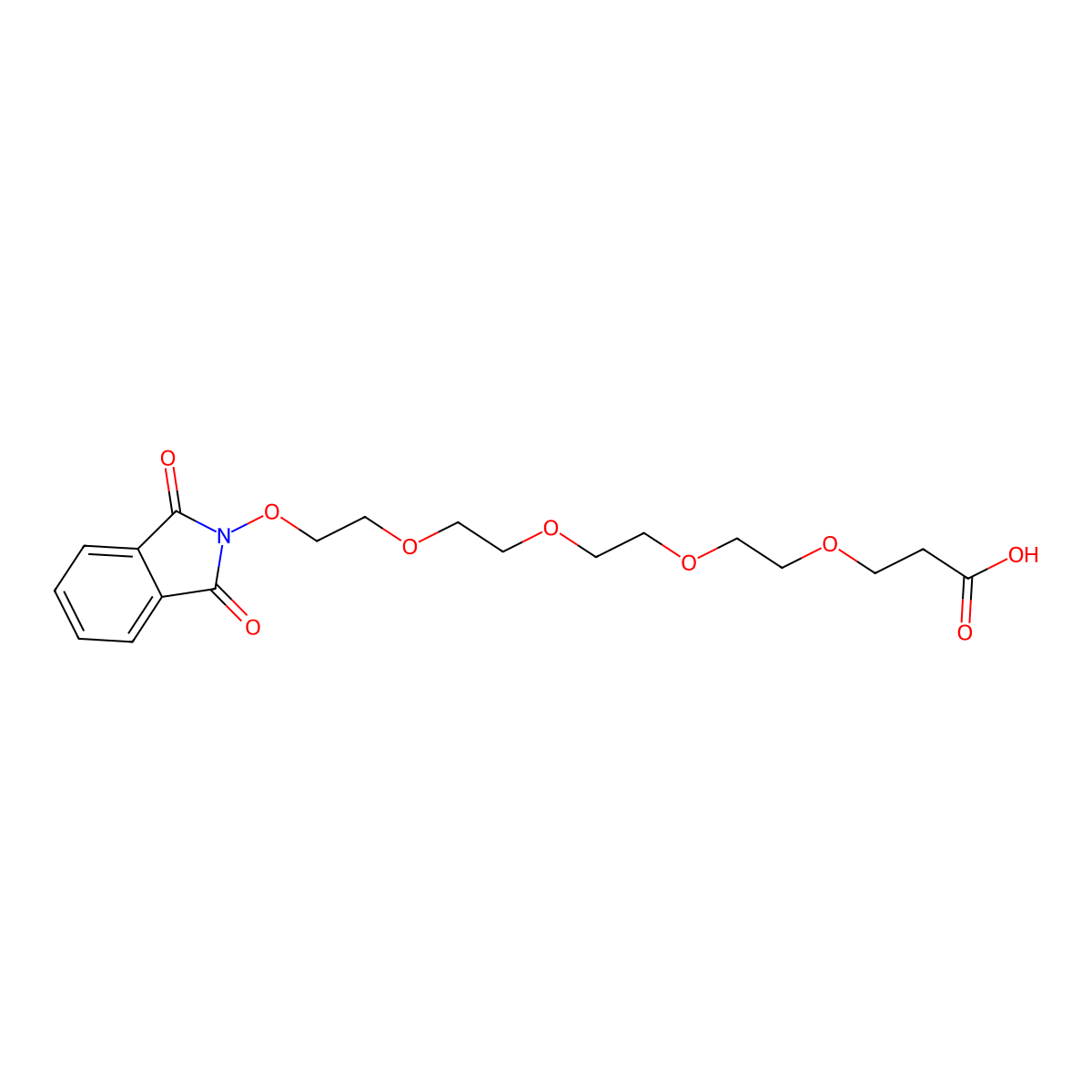 3-[2-[2-[2-[2-(1,3-Dioxoisoindolin-2-yl)oxyethoxy]ethoxy]ethoxy]ethoxy]propanoic acid molecular structure, CAS 1415328-83-4