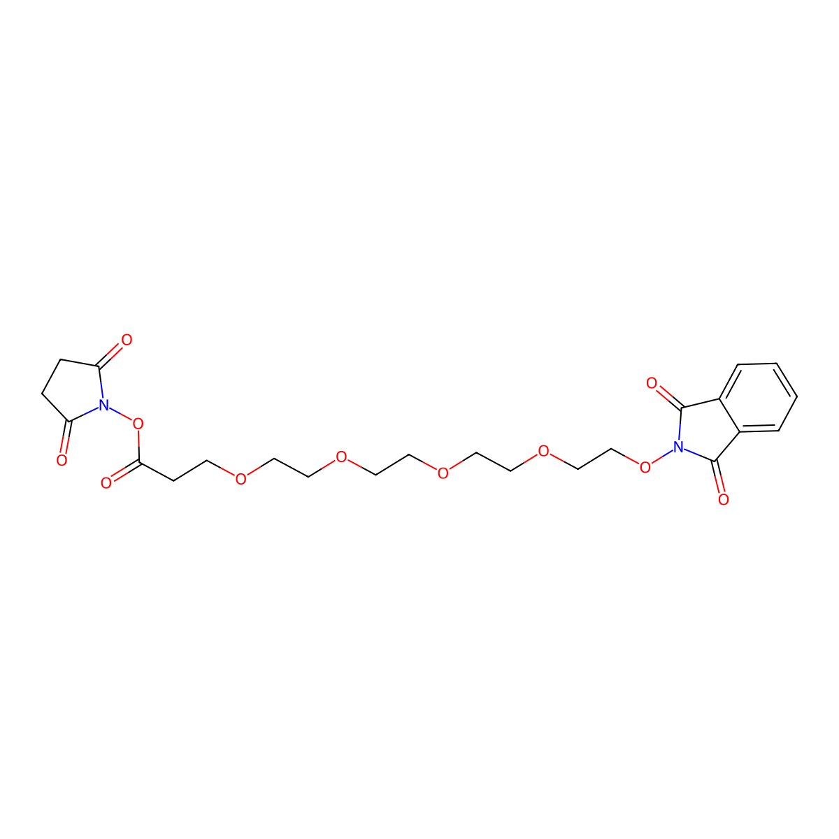 2,5-Dioxopyrrolidin-1-yl 1-(1,3-dioxoisoindolin-2-yloxy)-3,6,9,12-tetraoxapentadecan-15-oate molecular structure, CAS 1415328-95-8