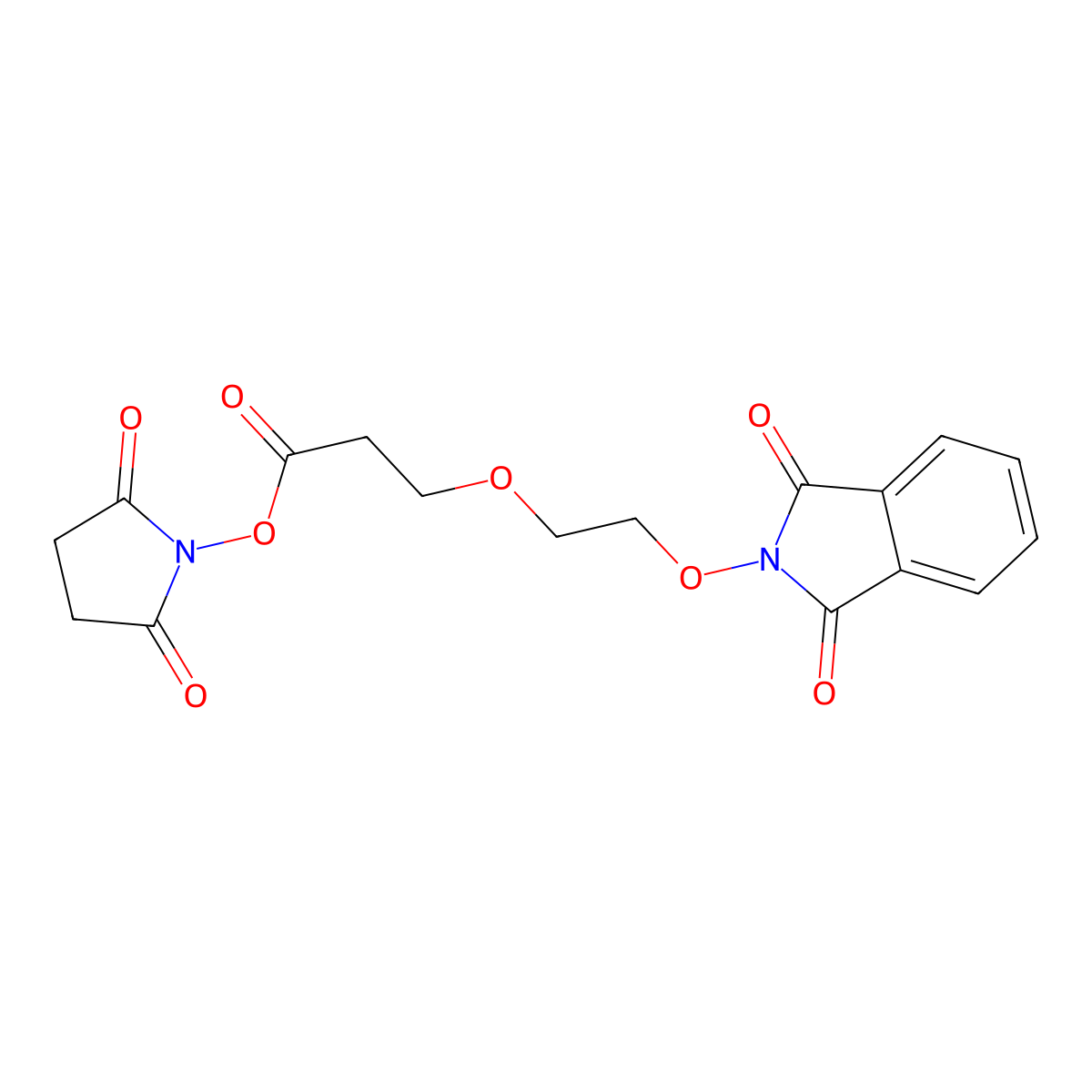 2,5-Dioxopyrrolidin-1-yl 3-(2-((1,3-dioxoisoindolin-2-yl)oxy)ethoxy)propanoate molecular structure, CAS 1415329-07-5