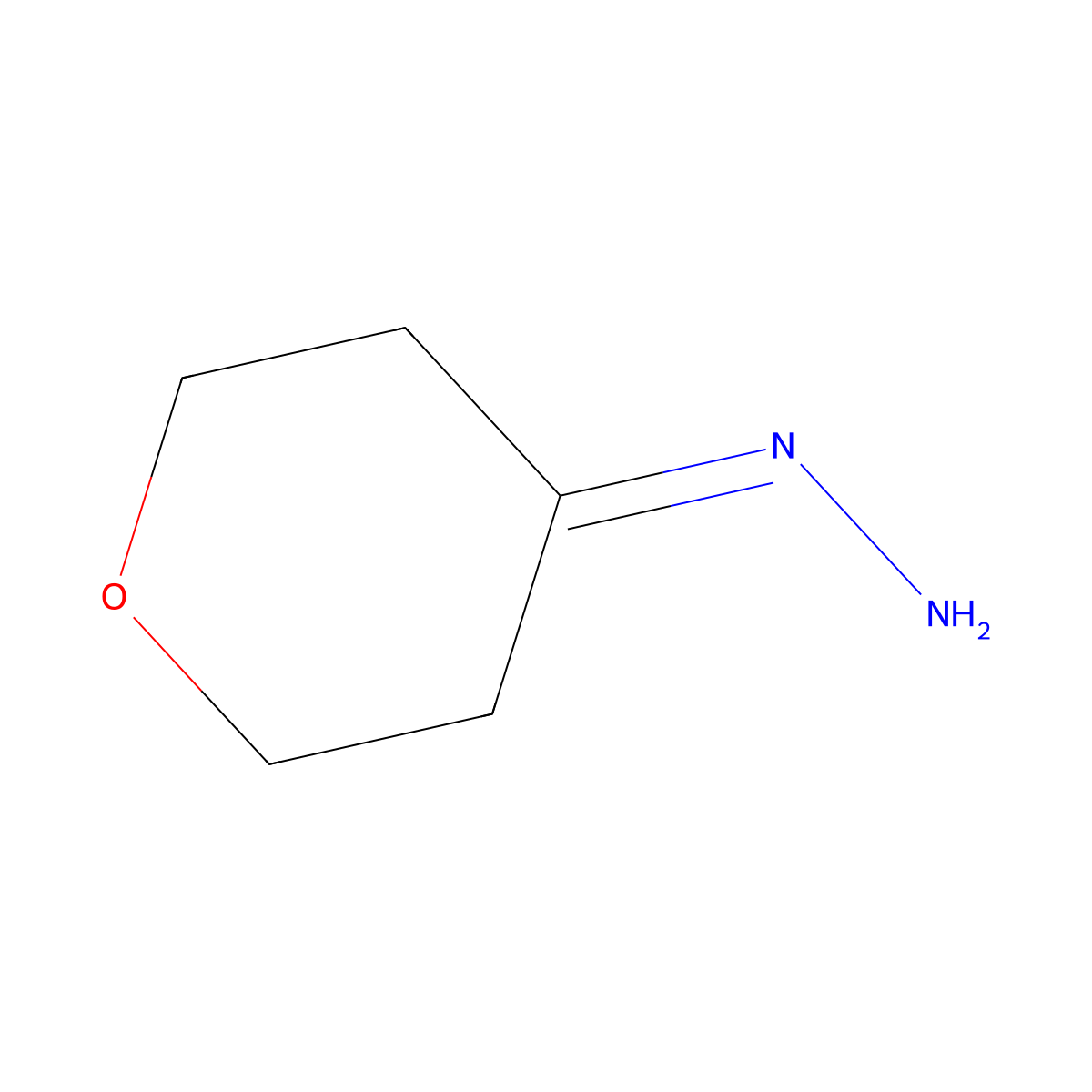 Oxan-4-ylidenehydrazine molecular structure, CAS 141534-86-3