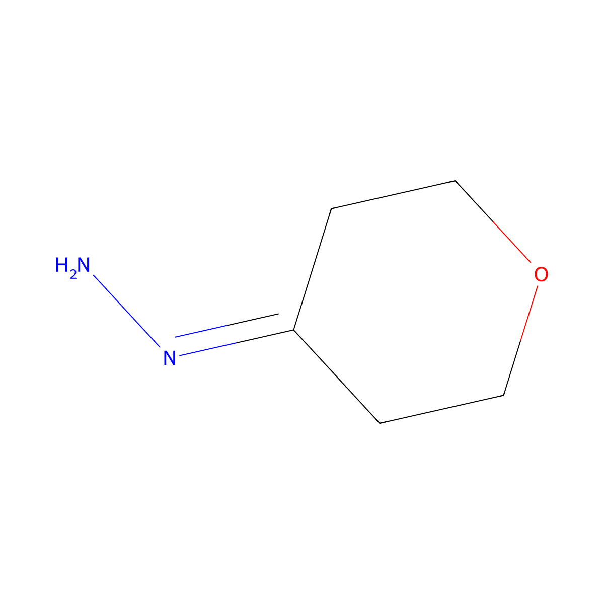 Oxan-4-ylidenehydrazine molecular structure, CAS 141534-86-3