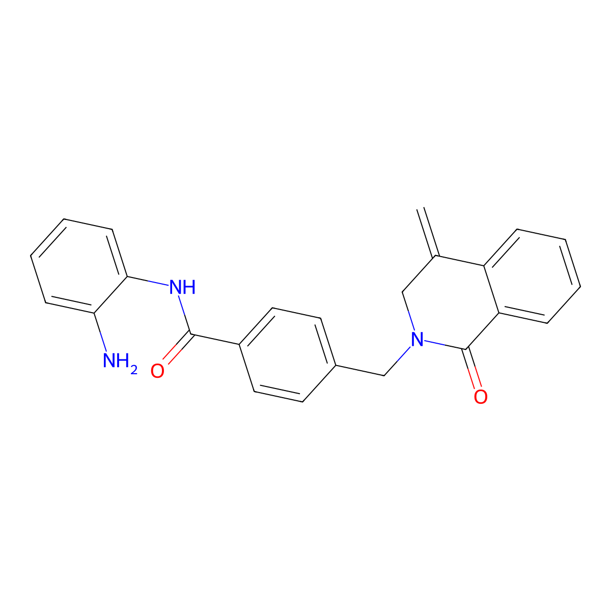N-(2-aminophenyl)-4-[(3,4-dihydro-4-methylene-1-oxo-2(1H)-isoquinolinyl)methyl]-benzamide molecular structure, CAS 1415340-63-4