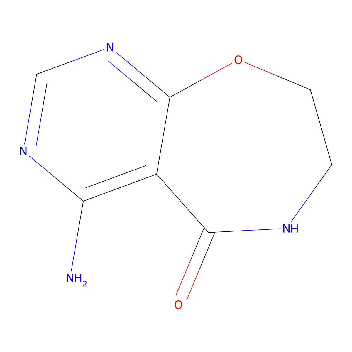 4-amino-5H,6H,7H,8H-pyrimido[5,4-f][1,4]oxazepin-5-one molecular structure, CAS 1415346-16-5