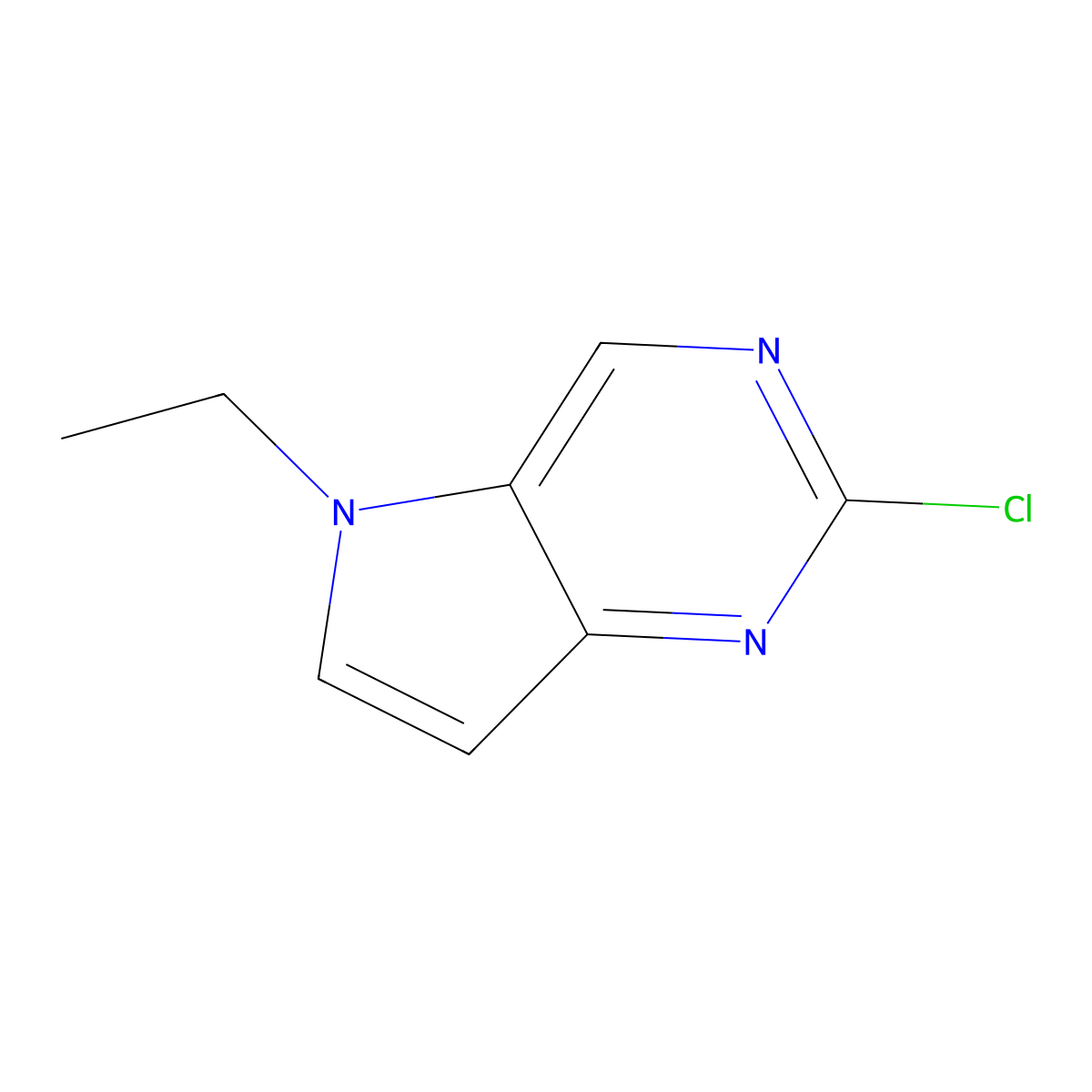2-Chloro-5-ethyl-5H-pyrrolo[3,2-d]pyrimidine molecular structure, CAS 1415346-17-6