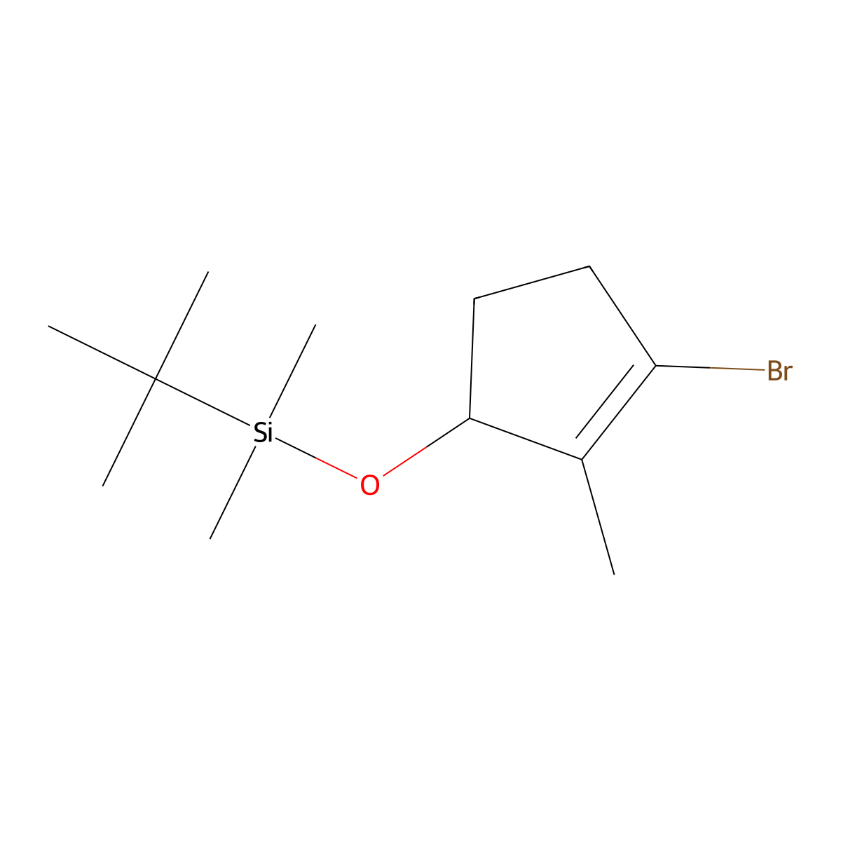 (3-Bromo-2-methylcyclopent-2-enyloxy)(t-butyldimethylsilane) molecular structure, CAS 141536-77-8