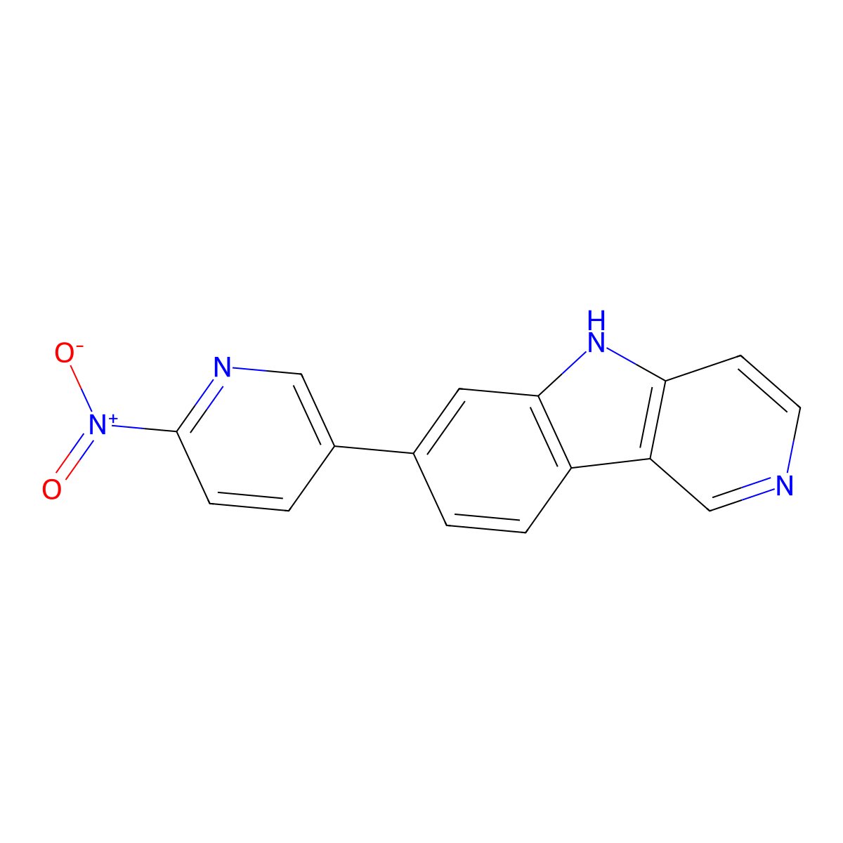 7-(6-nitropyridin-3-yl)-5H-pyrido[4,3-b]indole molecular structure, CAS 1415379-89-3