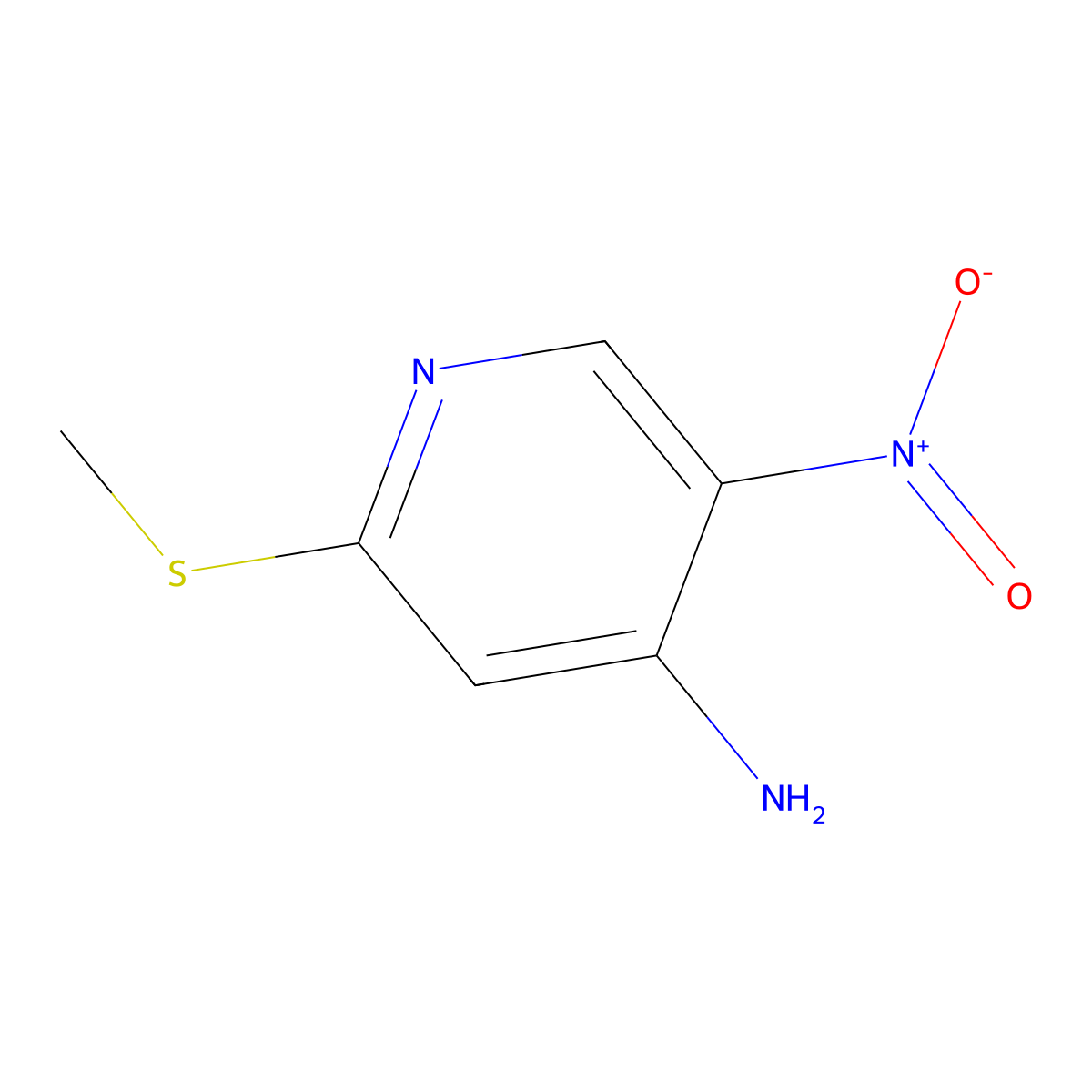 2-(Methylthio)-5-nitropyridin-4-amine molecular structure, CAS 1415387-39-1