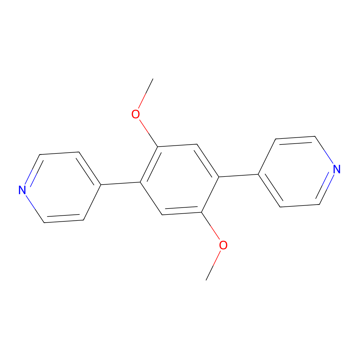 4,4'-(2,5-Dimethoxy-1,4-phenylene)dipyridine molecular structure, CAS 1415393-43-9