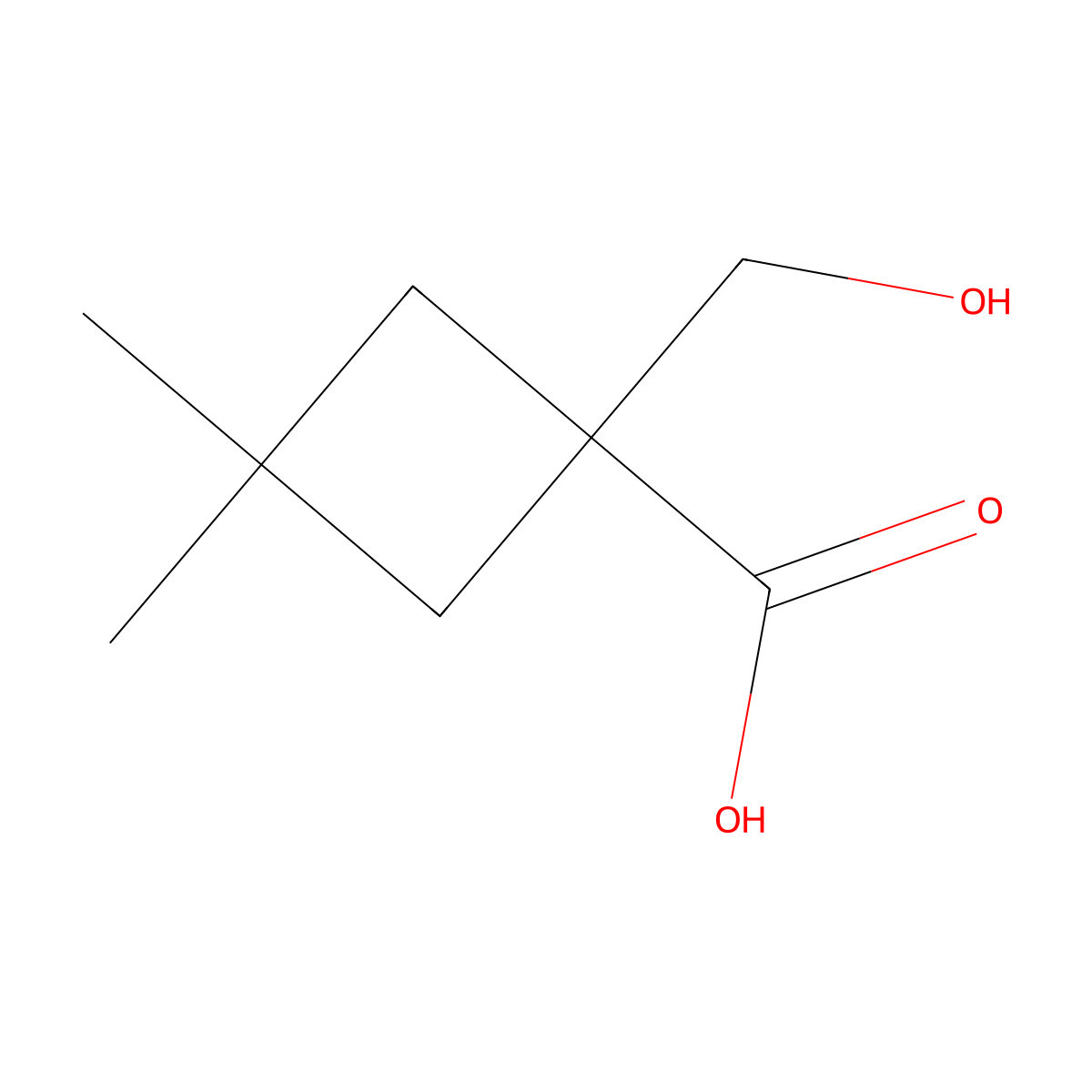 1-(Hydroxymethyl)-3,3-dimethylcyclobutane-1-carboxylicacid molecular structure, CAS 1415393-65-5