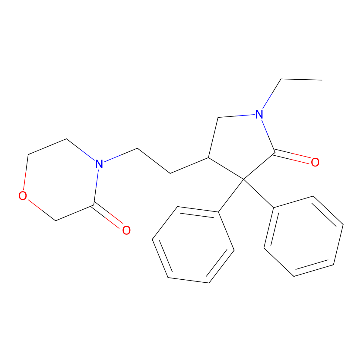 3-Morpholinone, 4-(2-((3R)-1-ethyl-5-oxo-4,4-diphenyl-3-pyrrolidinyl)ethyl)- molecular structure, CAS 1415394-63-6