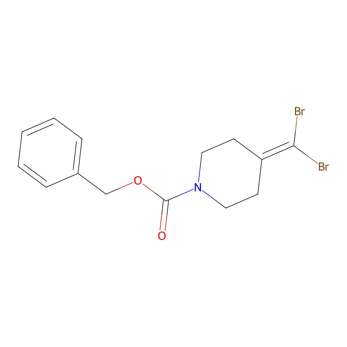 Benzyl 4-(dibromomethylidene)piperidine-1-carboxylate molecular structure, CAS 1415395-95-7