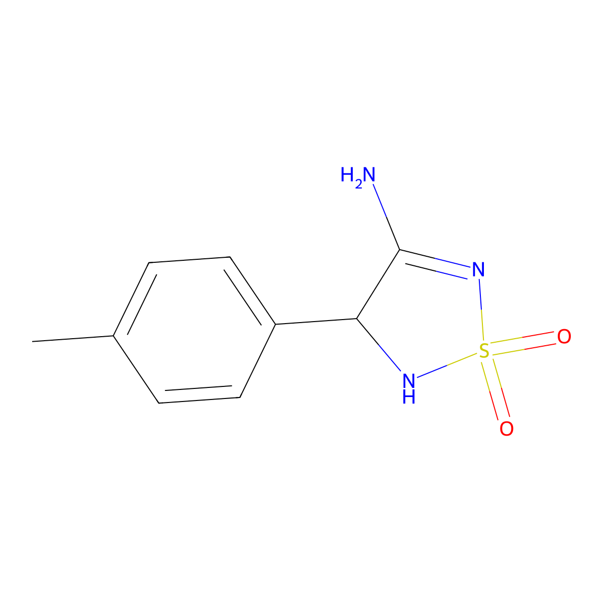 1,2,5-Thiadiazol-3-amine, 4,5-dihydro-4-(4-methylphenyl)-, 1,1-dioxide molecular structure, CAS 141542-11-2