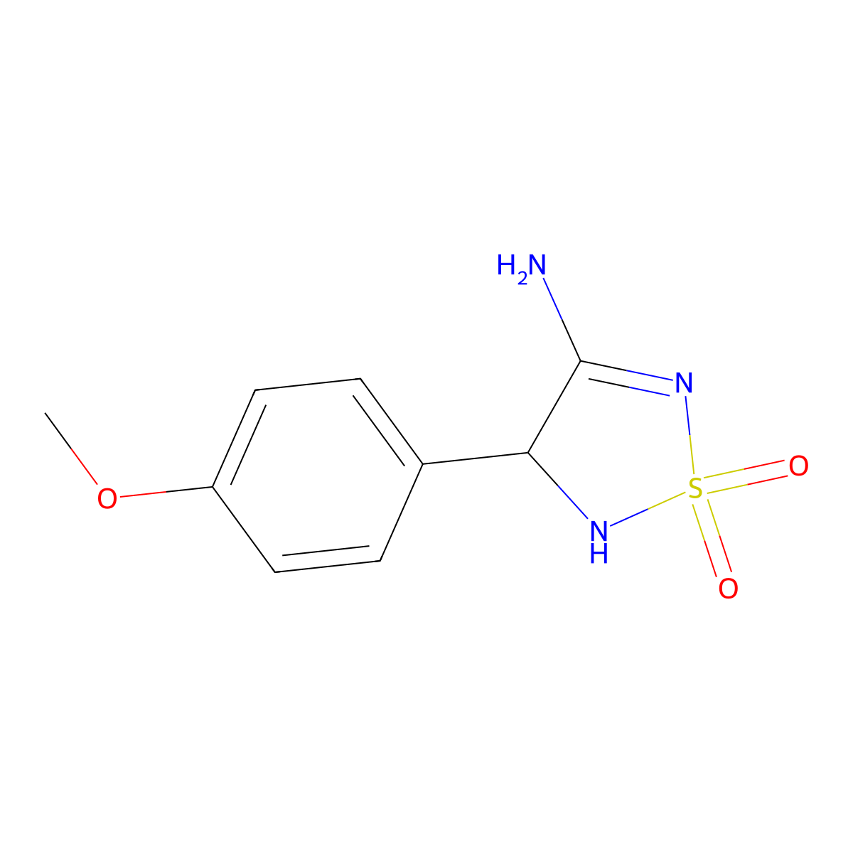 4-(4-Methoxyphenyl)-4,5-dihydro-1,2,5-thiadiazol-3-amine 1,1-dioxide molecular structure, CAS 141542-12-3