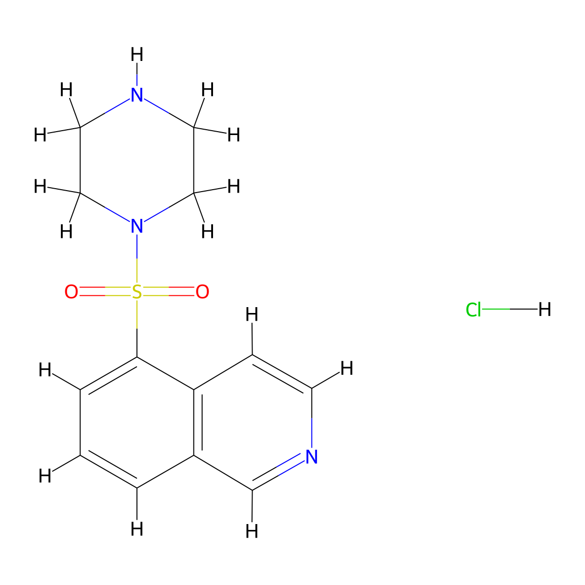 5-(Piperazine-1-sulfonyl)isoquinoline--hydrogen chloride (1/1) molecular structure, CAS 141543-63-7