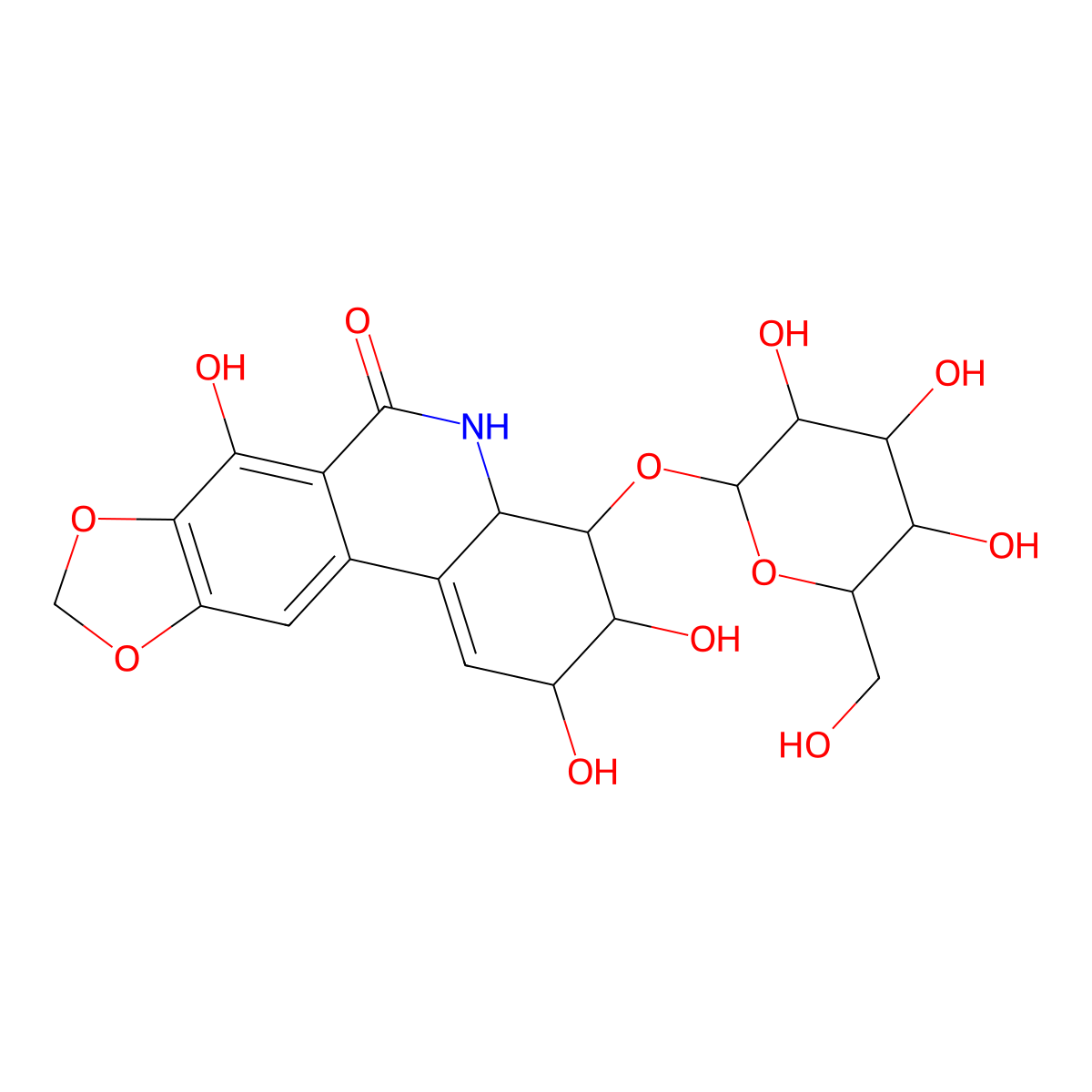 Narciclasine-4-O-beta-D-glucopyranoside molecular structure, CAS 141544-37-8