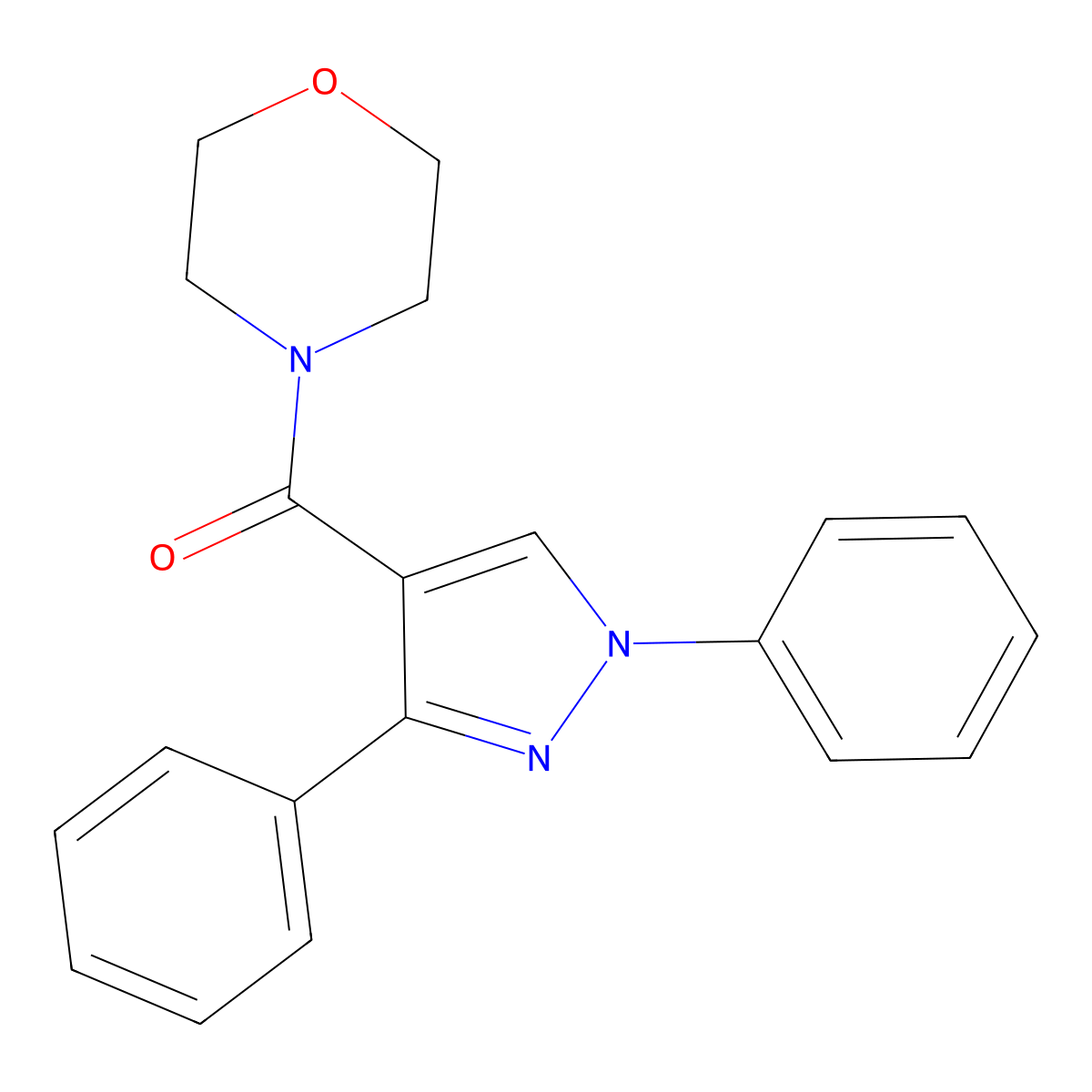 Morpholine, 4-[(1,3-diphenyl-1H-pyrazol-4-yl)carbonyl]- molecular structure, CAS 141545-30-4