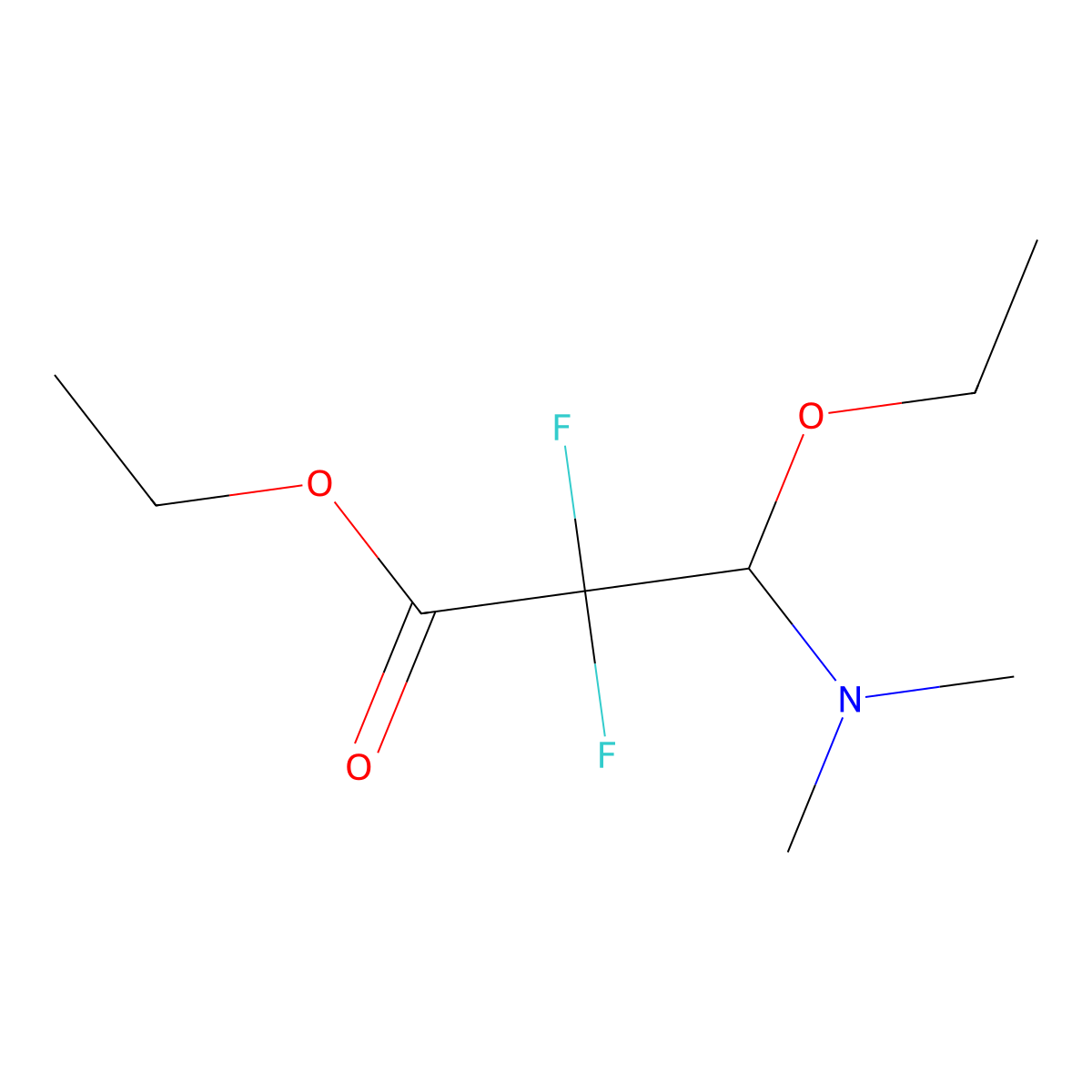 Ethyl 3-(dimethylamino)-3-ethoxy-2,2-difluoropropanoate molecular structure, CAS 141546-96-5