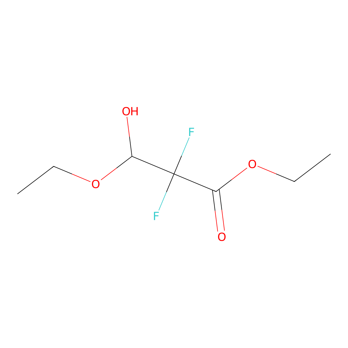 Ethyl 3-ethoxy-2,2-difluoro-3-hydroxypropanoate molecular structure, CAS 141546-97-6
