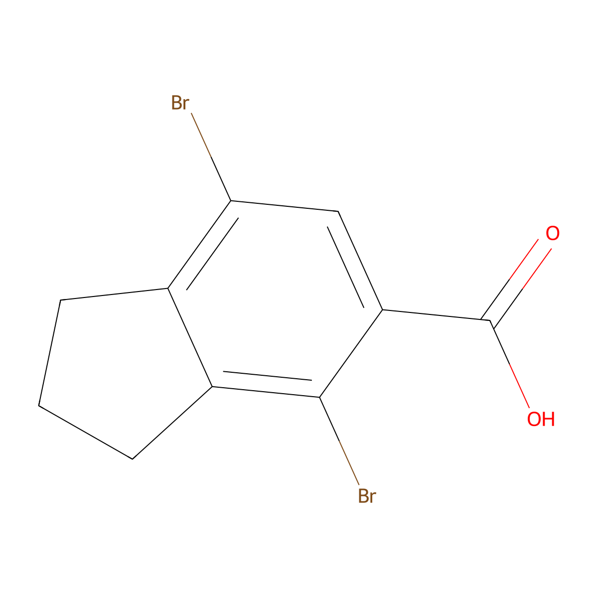 4,7-dibromo-2,3-dihydro-1H-indene-5-carboxylic acid molecular structure, CAS 1415467-17-2