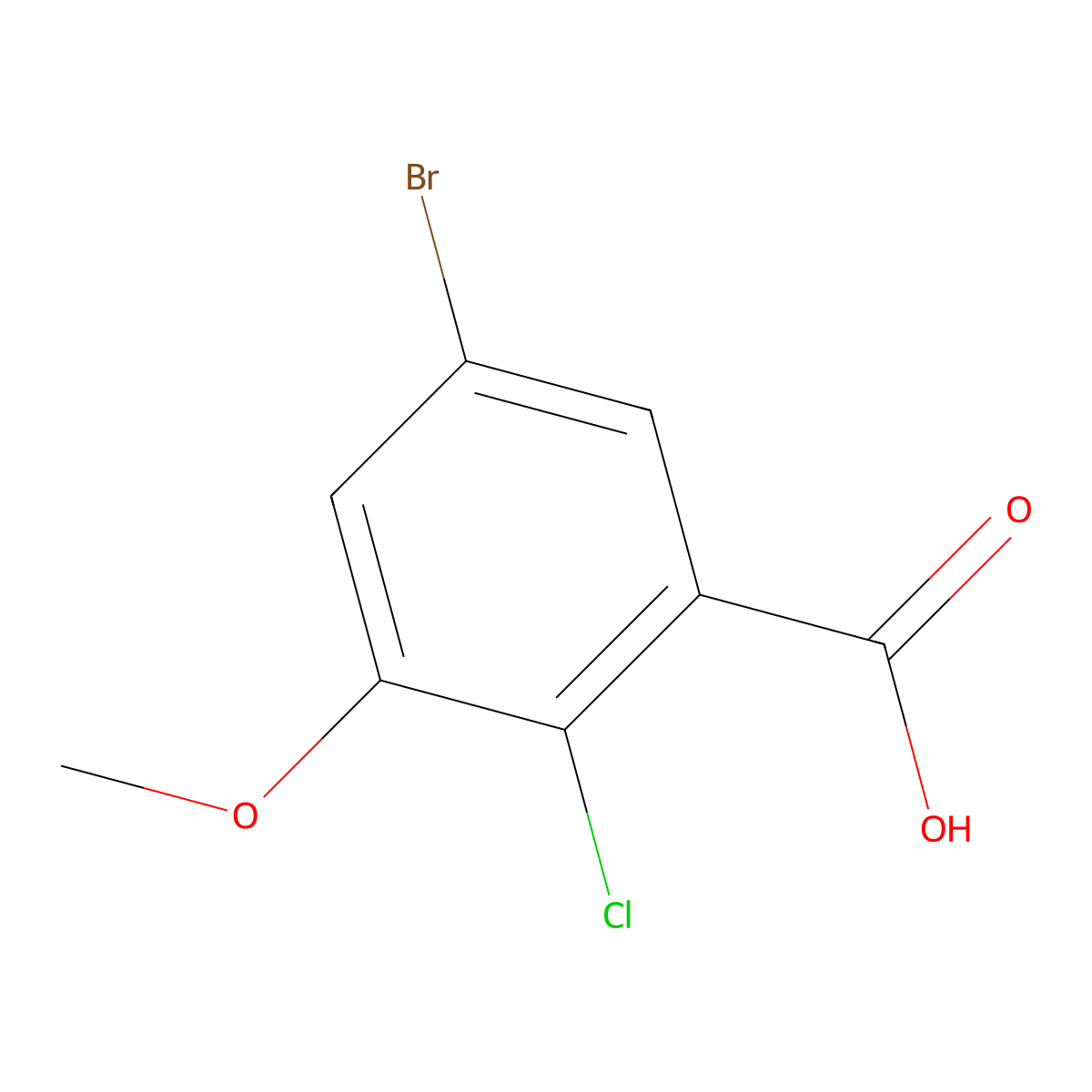 5-Bromo-2-chloro-3-methoxybenzoic acid molecular structure, CAS 1415467-76-3