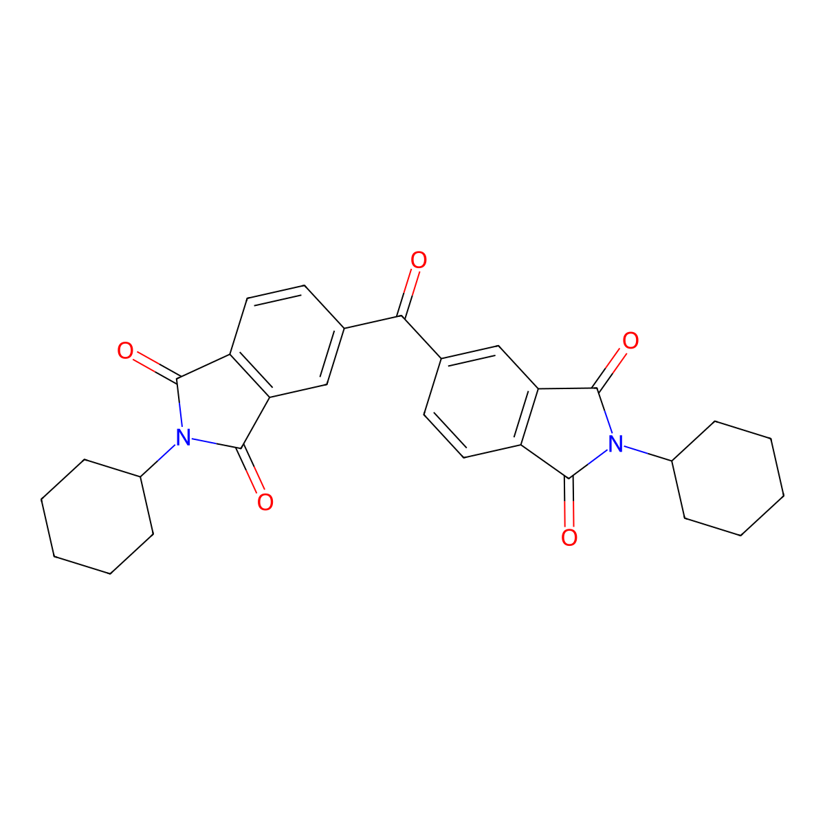 5,5'-carbonylbis(2-cyclohexyl-1H-isoindole-1,3(2H)-dione) molecular structure, CAS 141547-26-4