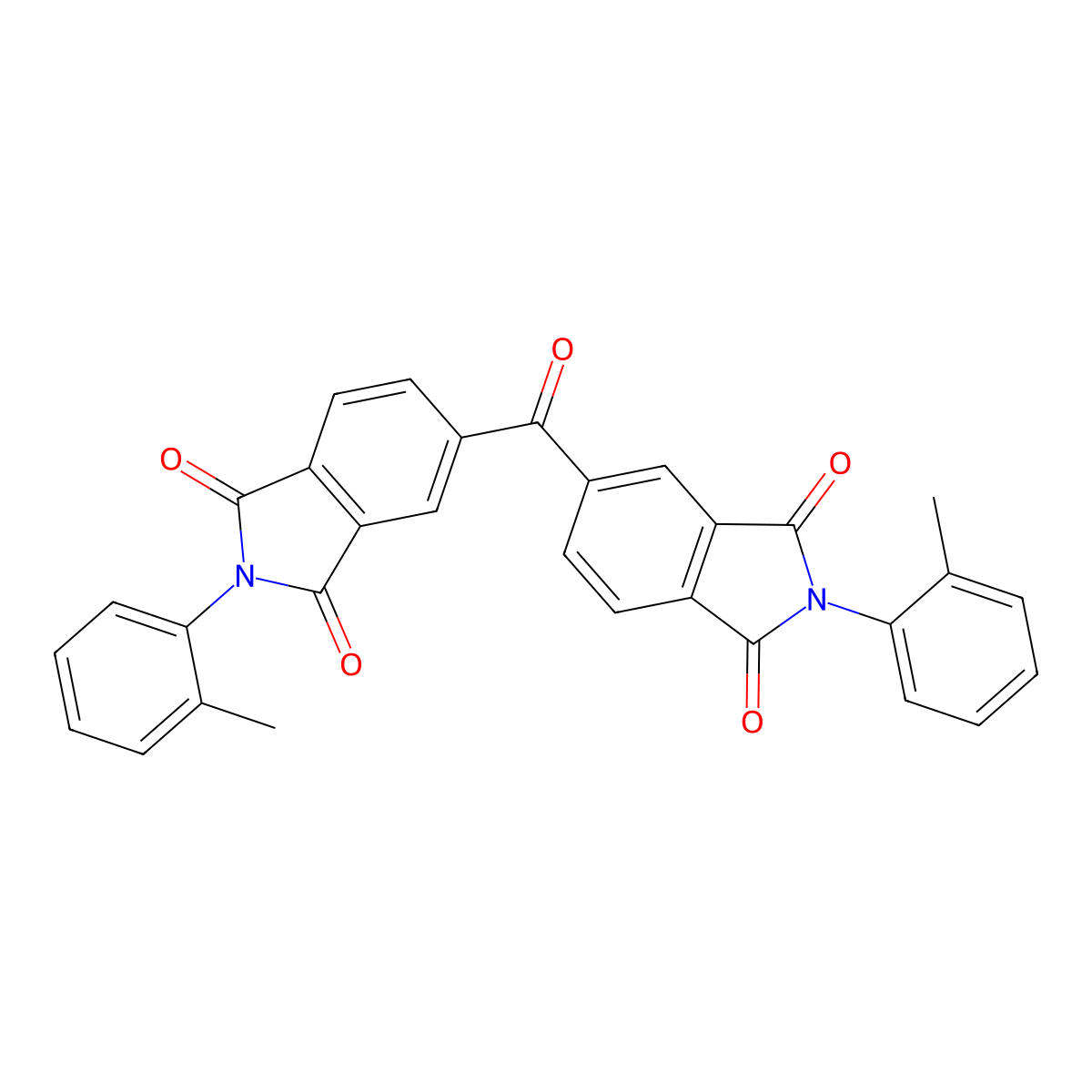 2-(2-Methylphenyl)-5-[2-(2-methylphenyl)-1,3-dioxoisoindole-5-carbonyl]isoindole-1,3-dione molecular structure, CAS 141547-27-5