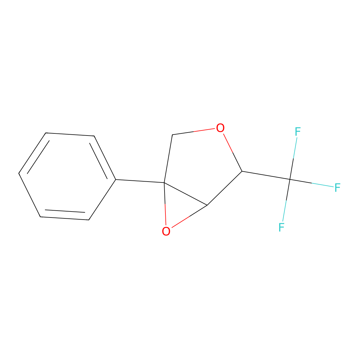 rac-(1R,4S,5S)-1-phenyl-4-(trifluoromethyl)-3,6-dioxabicyclo[3.1.0]hexane molecular structure, CAS 1415476-01-5
