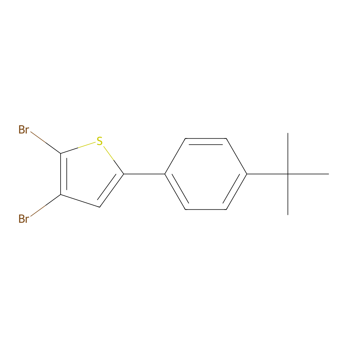 2,3-Dibromo-5-(4-(tert-butyl)phenyl)thiophene molecular structure, CAS 1415482-23-3