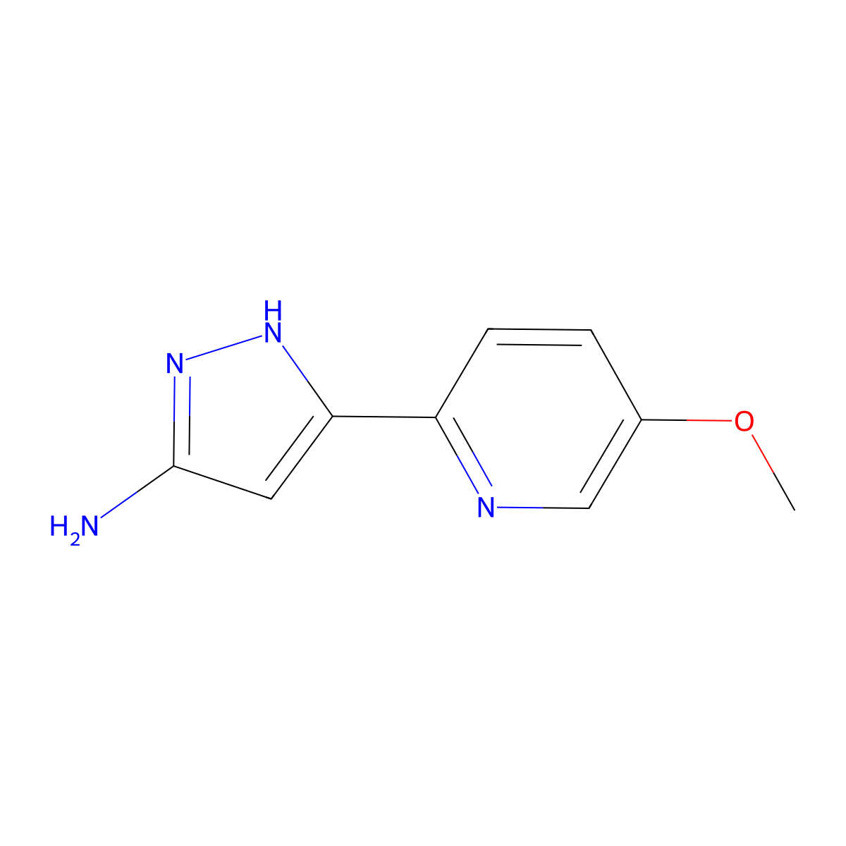 5-(5-methoxypyridin-2-yl)-1H-pyrazol-3-amine molecular structure, CAS 1415484-38-6