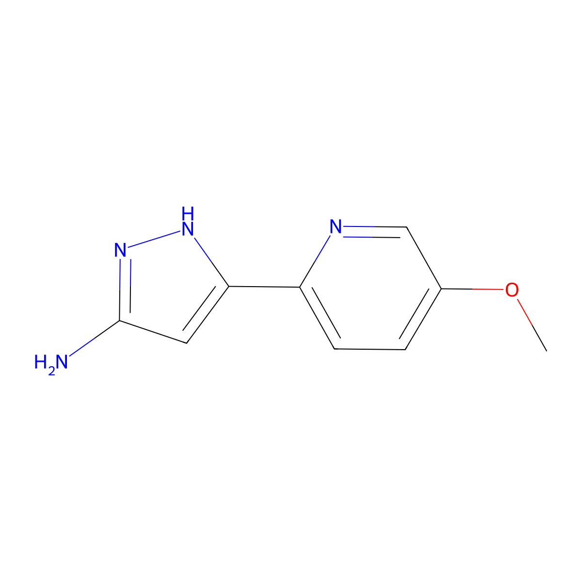 5-(5-methoxypyridin-2-yl)-1H-pyrazol-3-amine molecular structure, CAS 1415484-38-6