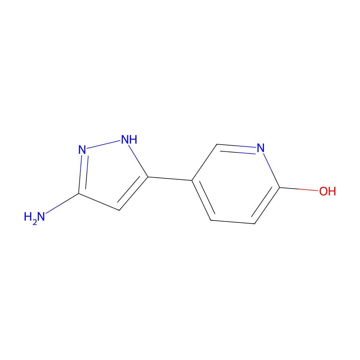 5-(5-Amino-1H-pyrazol-3-yl)-1,2-dihydropyridin-2-one molecular structure, CAS 1415484-43-3