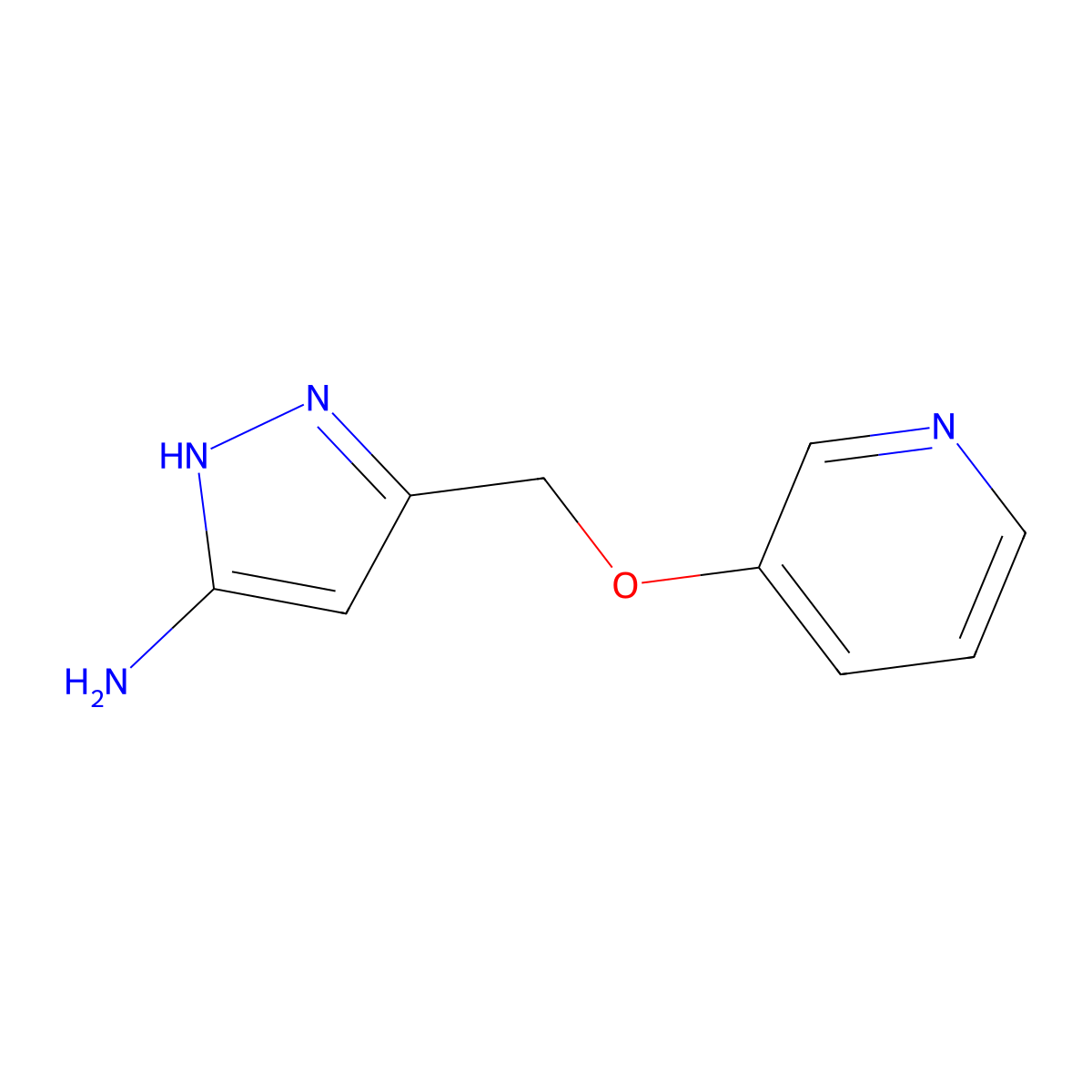 5-[(3-Pyridinyloxy)methyl]-1h-pyrazol-3-amine molecular structure, CAS 1415484-51-3
