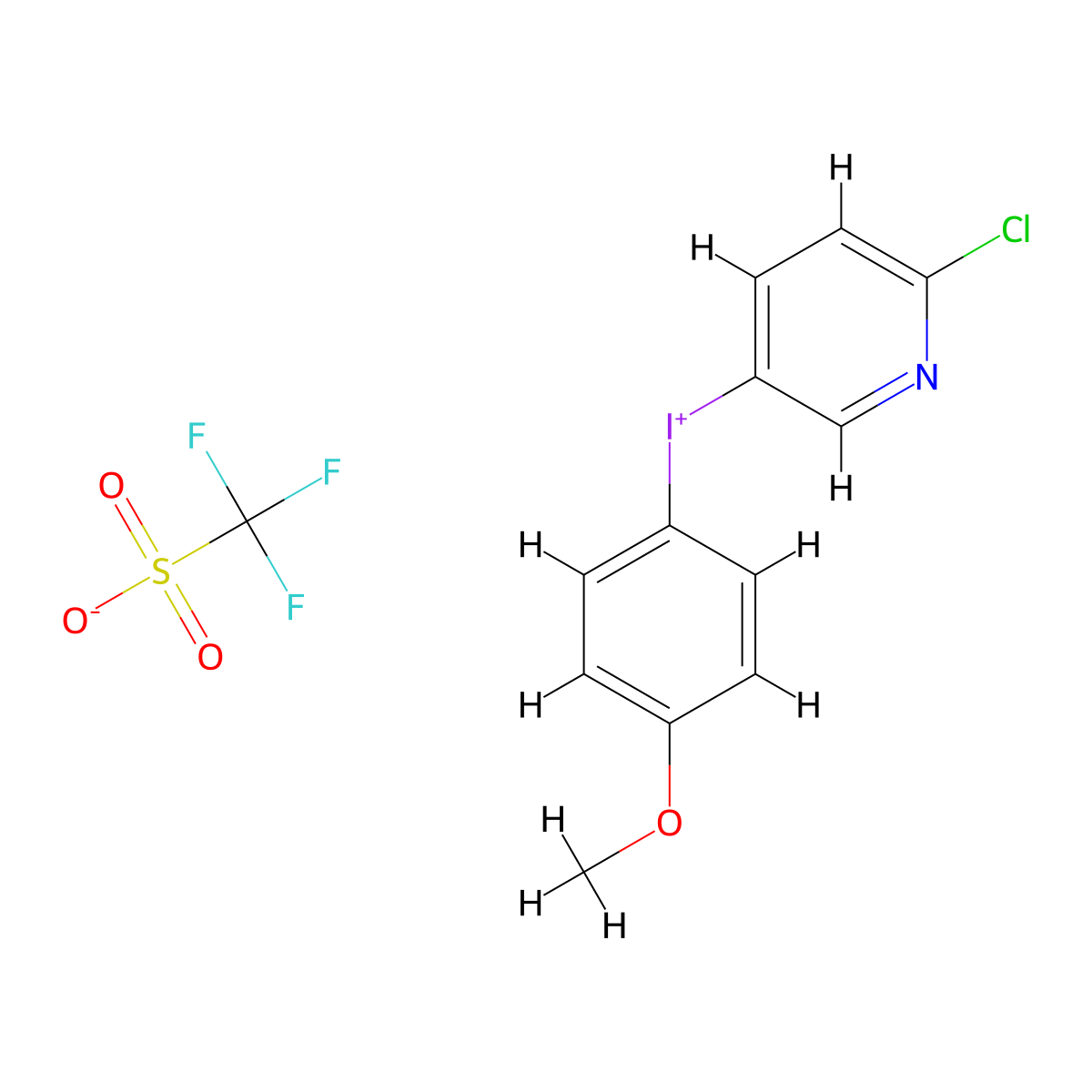(6-Chloro-pyridin-3-yl)(4-methoxyphenyl)iodonium triflate molecular structure, CAS 1415488-47-9