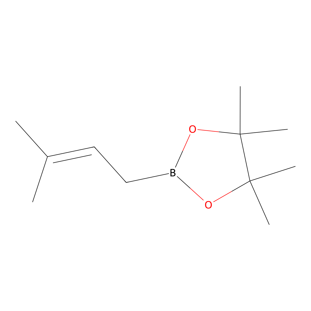 4,4,5,5-Tetramethyl-2-(3-methylbut-2-en-1-yl)-1,3,2-dioxaborolane molecular structure, CAS 141550-13-2