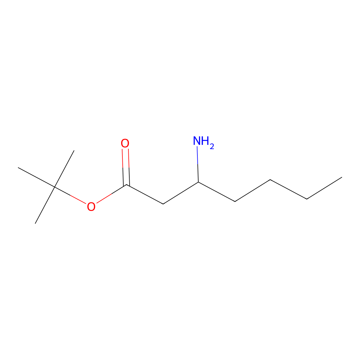 tert-butyl (3R)-3-aminoheptanoate molecular structure, CAS 1415500-93-4