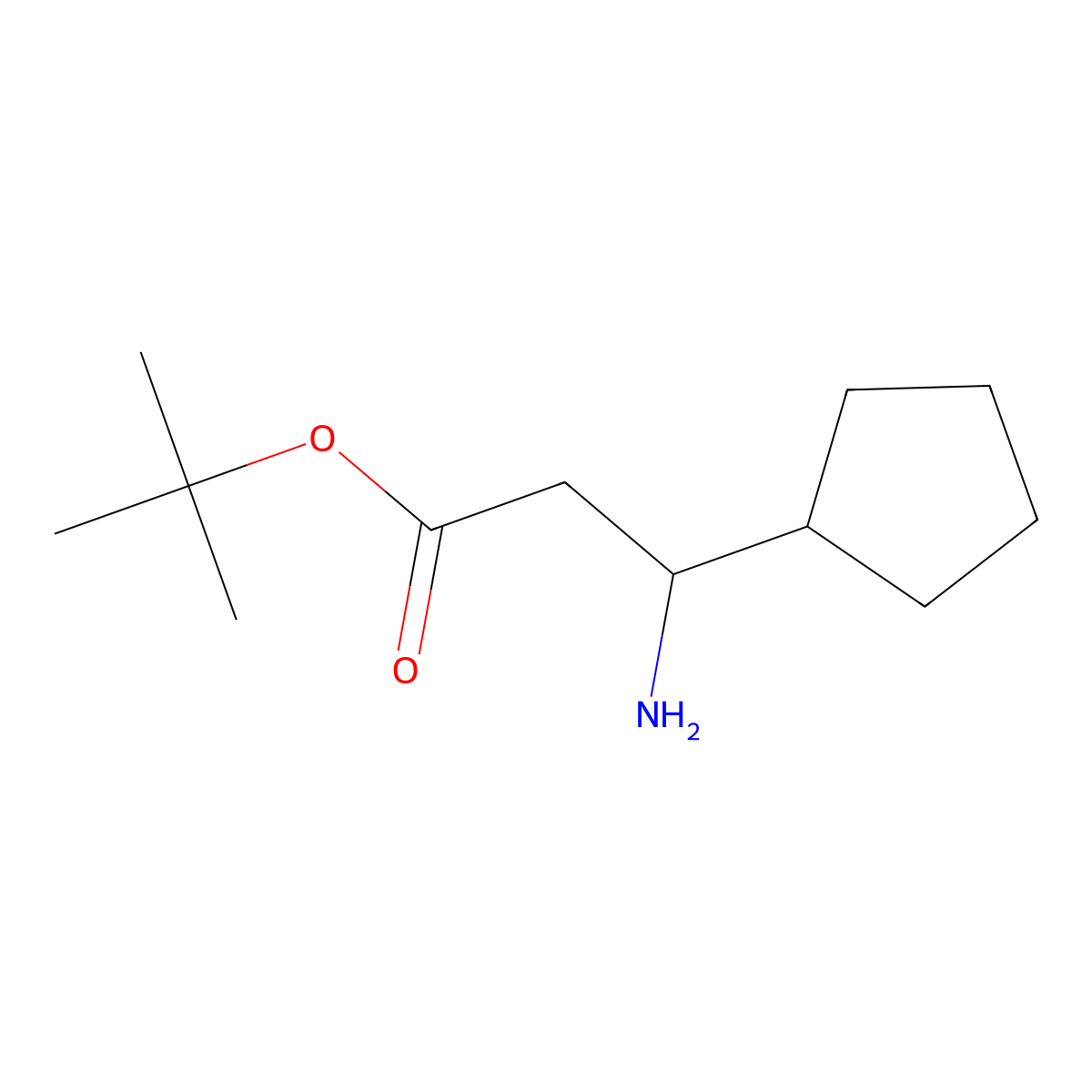 tert-butyl (3S)-3-amino-3-cyclopentylpropanoate molecular structure, CAS 1415501-52-8