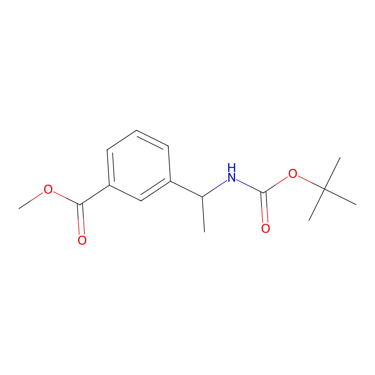 Methyl (S)-3-(1-((tert-butoxycarbonyl)amino)ethyl)benzoate molecular structure, CAS 1415502-26-9