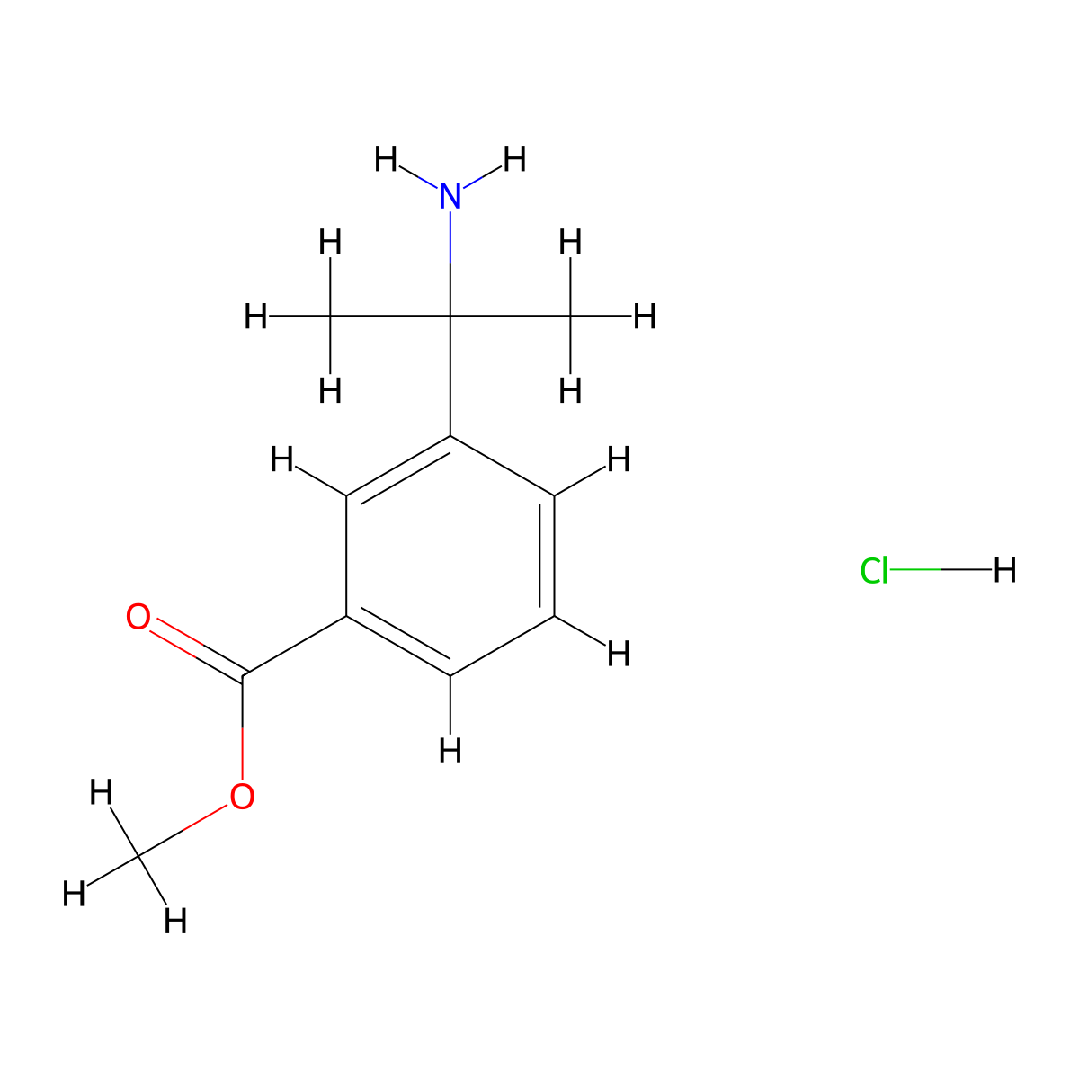 Methyl 3-(2-aminopropan-2-yl)benzoate hydrochloride molecular structure, CAS 1415502-76-9