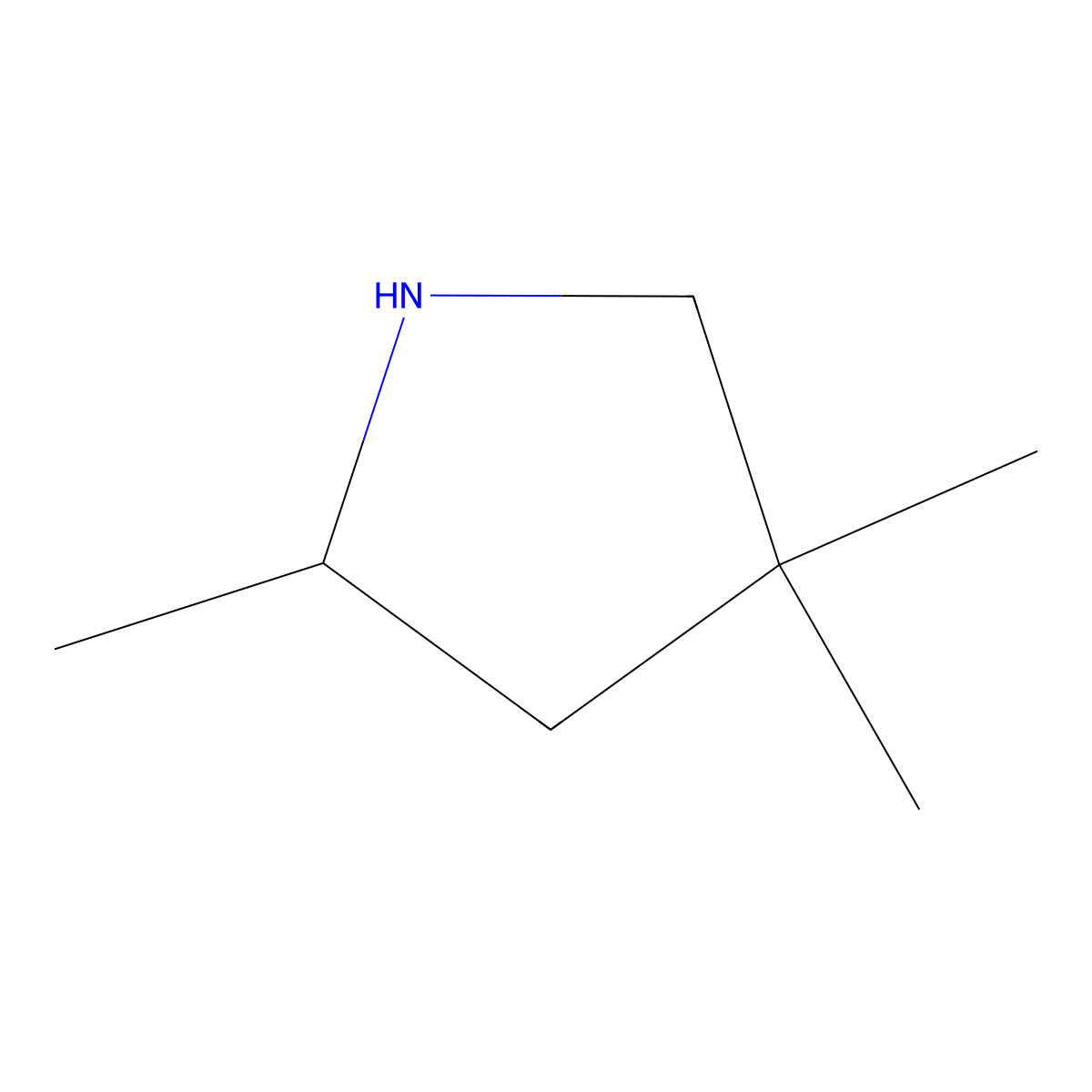 (2S)-2,4,4-Trimethylpyrrolidine molecular structure, CAS 141554-16-7