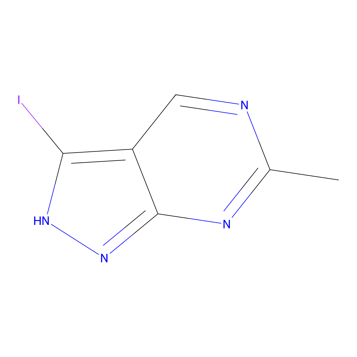 3-iodo-6-methyl-1H-pyrazolo[3,4-d]pyrimidine molecular structure, CAS 1415559-47-5