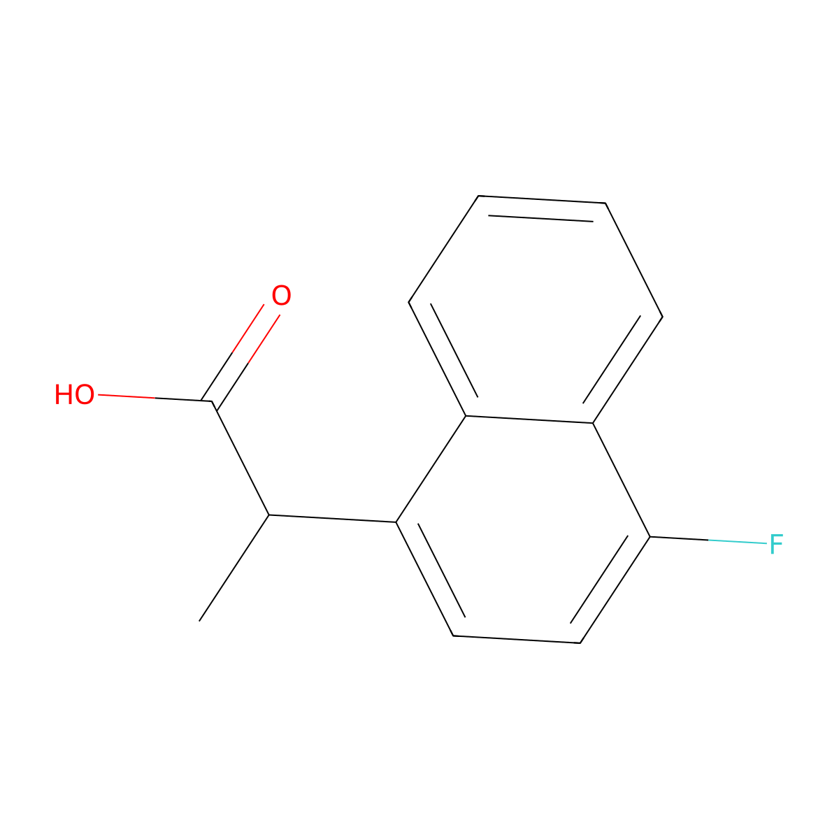 2-(4-Fluoronaphthalen-1-yl)propanoic acid molecular structure, CAS 1415559-59-9