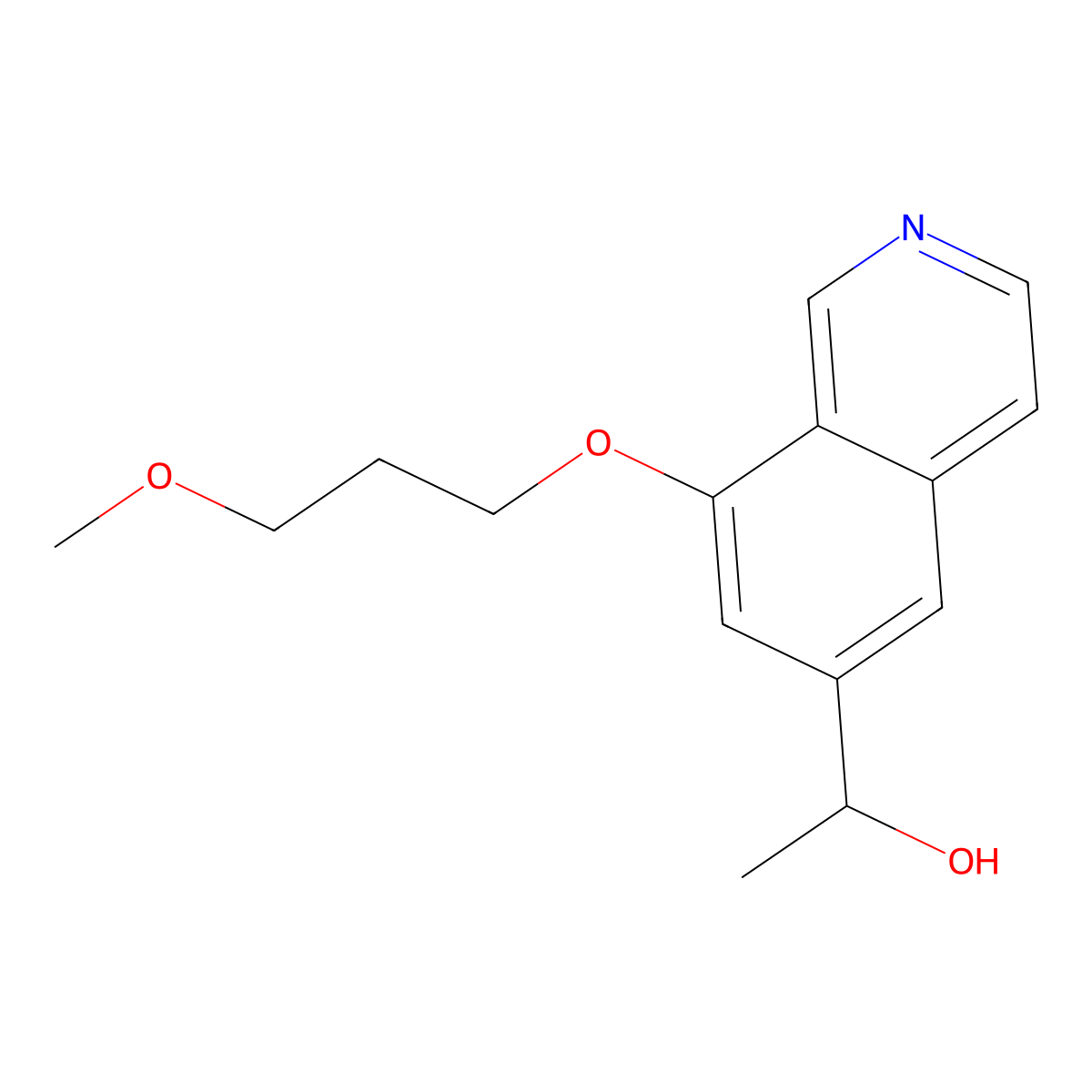 1-(8-(3-Methoxypropoxy)isoquinolin-6-yl)ethanol molecular structure, CAS 1415559-74-8